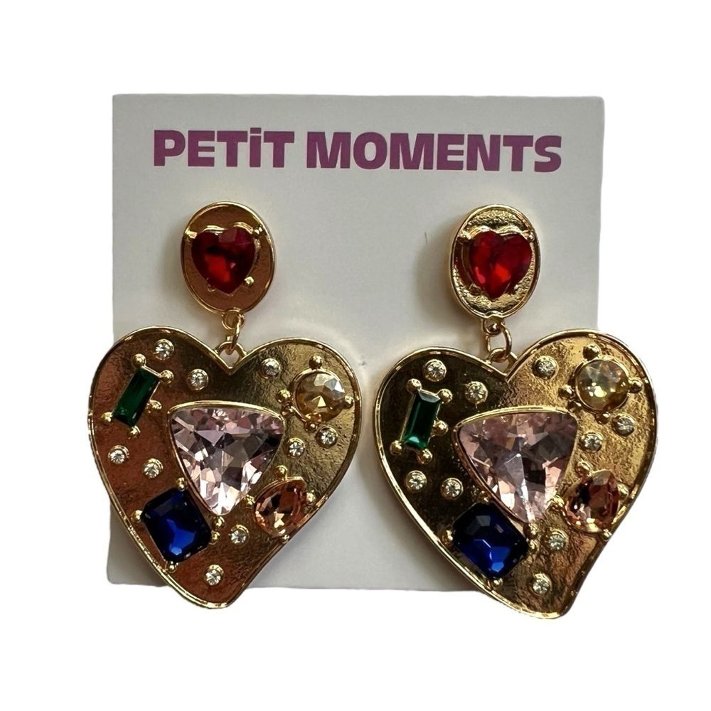 Petit Moments Burnout Heart Earrings Local Eclectic Art Nouveau Costume Jewelry